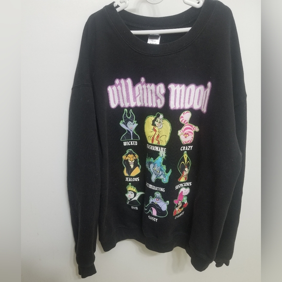 Disney Tops - EUC Villian's Mood black sweatshirt